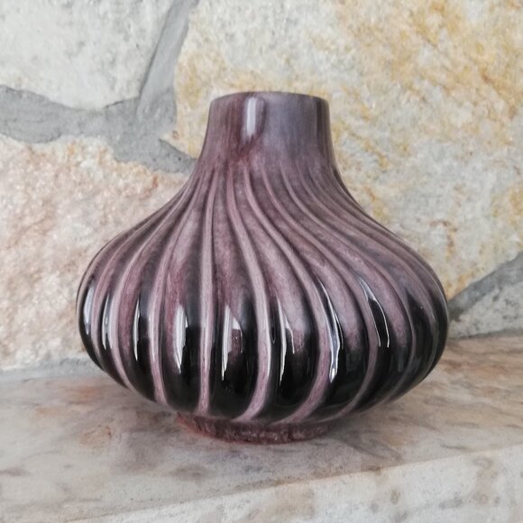 Vintage Art Pottery Vase Round Onion Shape MCM - Picture 3 of 7